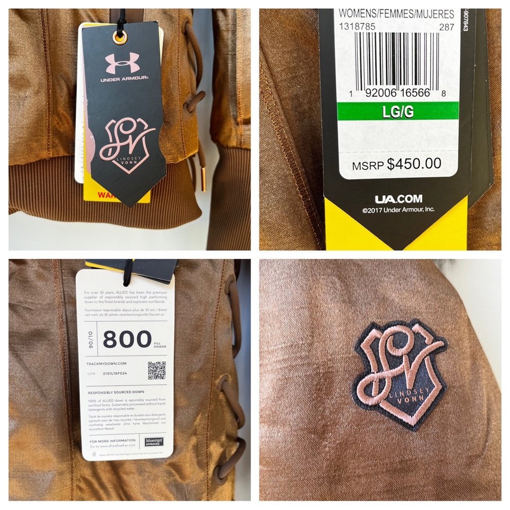 SOLD Limited Edition Under Armour/ Lindsey Vonn Bronze Maribor Down Ski Jacket - Picture 6 of 16